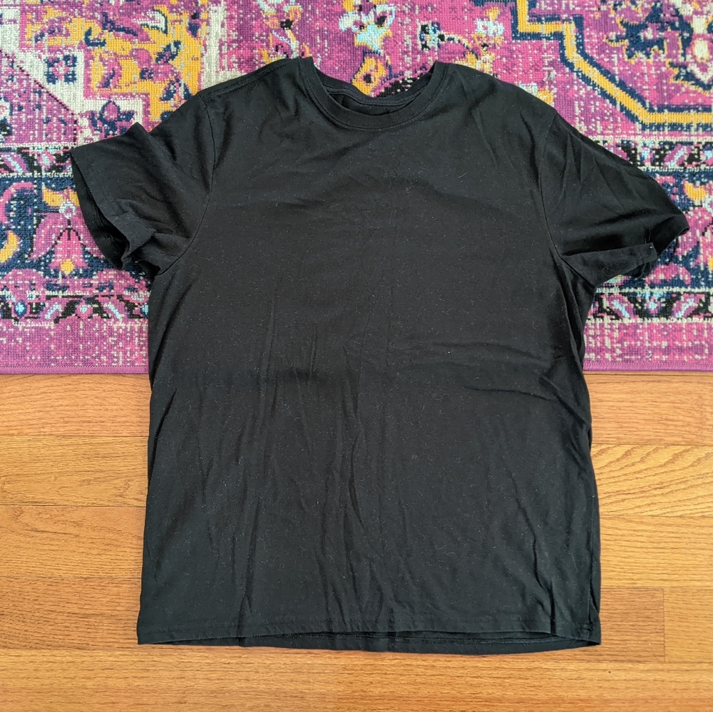 Athletic Works Black Performance Blend Tee T-Shirt Soft Unisex Men's Size L